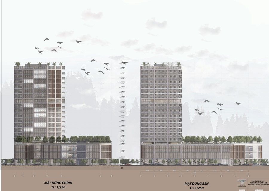 commercial center combined with office buildings 3D model_2