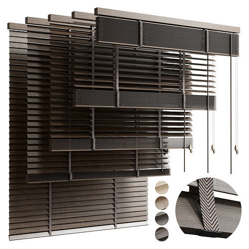wooden blind 02 150 cm VOL 02 Low-poly 3D model