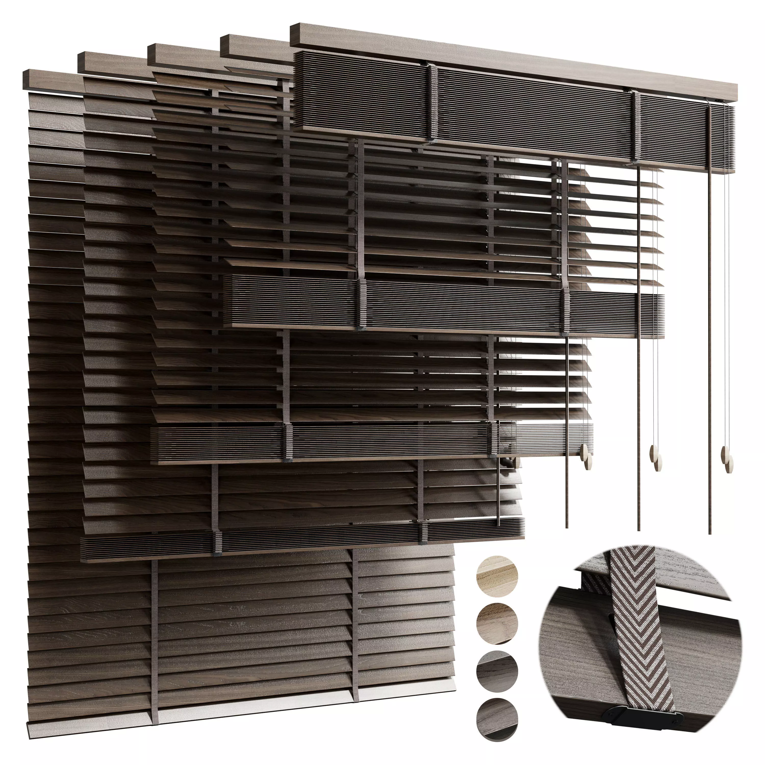 wooden blind 02 150 cm VOL 02 Low-poly 3D model_0