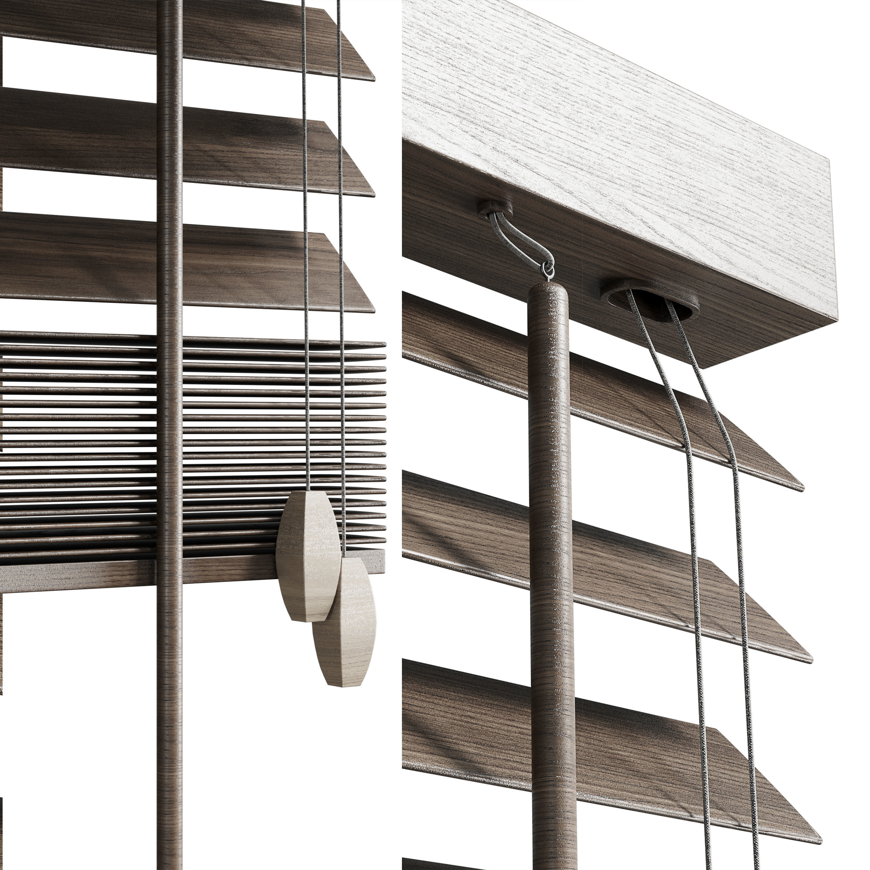 wooden blind 02 150 cm VOL 02 Low-poly 3D model_5