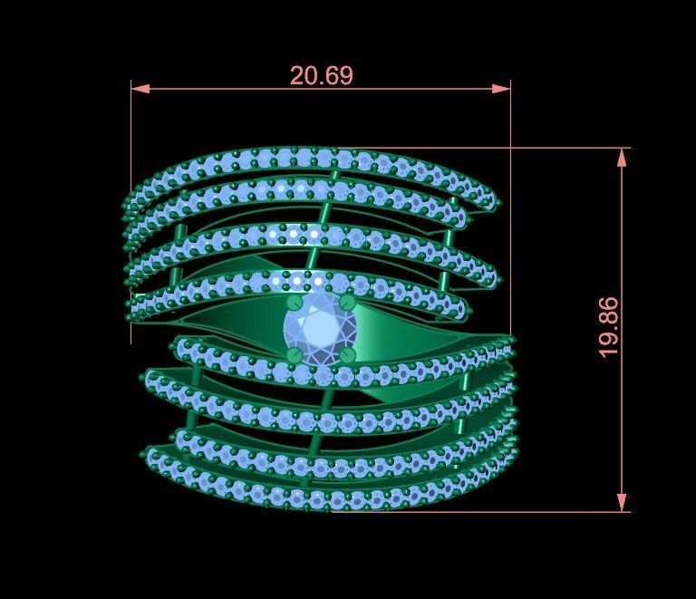 Wedding Engagement Women Ring 3D print model  3D print model_6