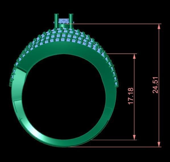 Wedding Engagement Women Ring 3D print model  3D print model_7