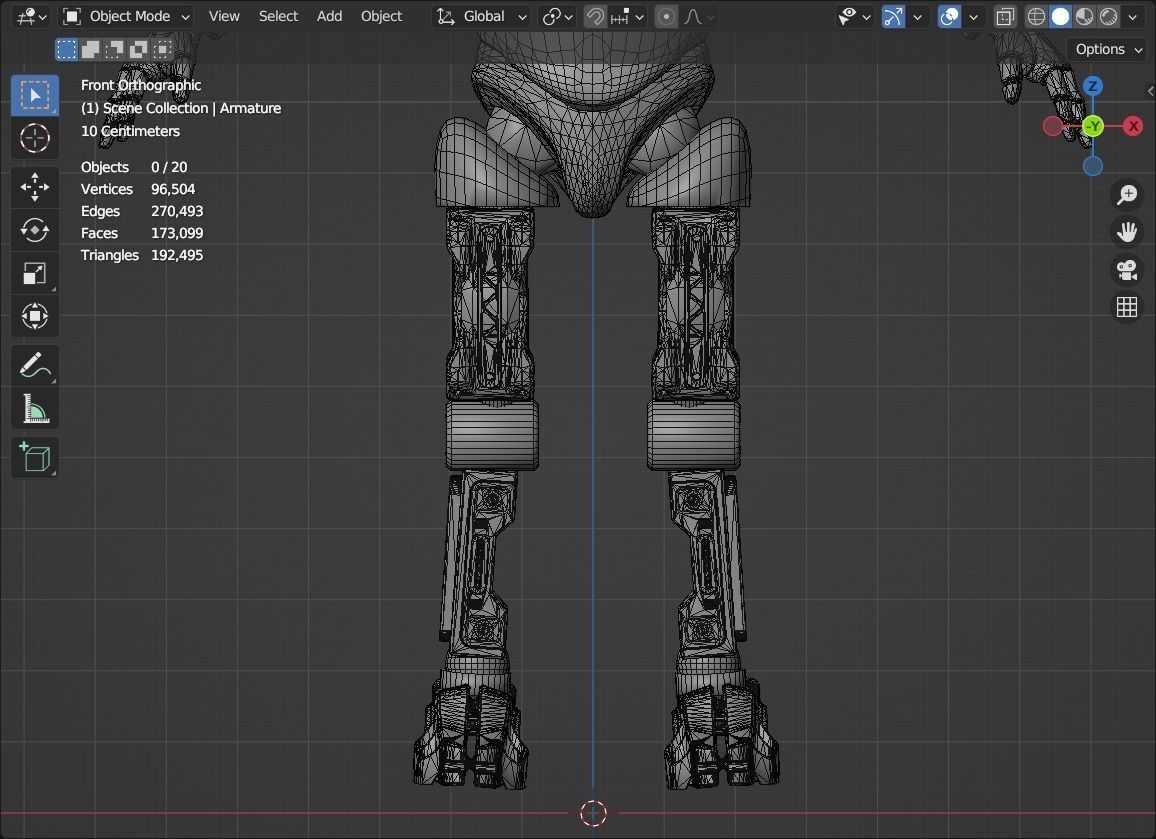 Military robot guard  Low-poly 3D model_20