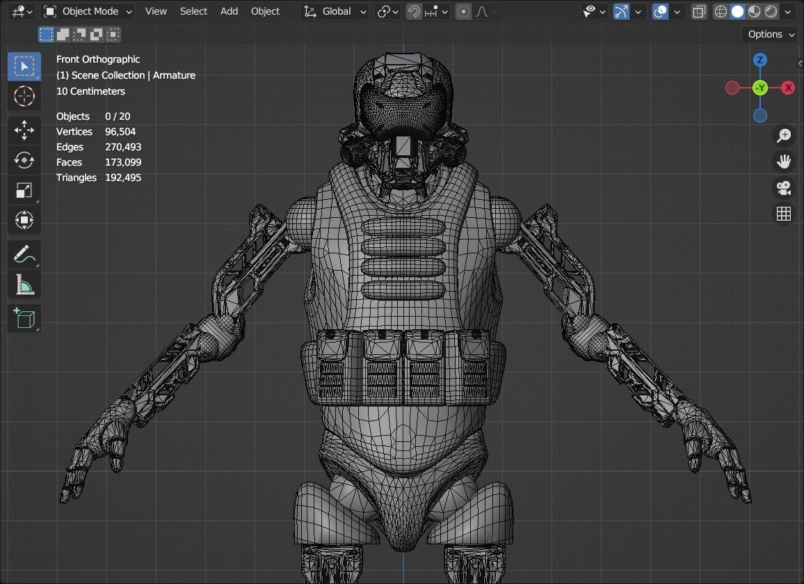 Military robot guard  Low-poly 3D model_19