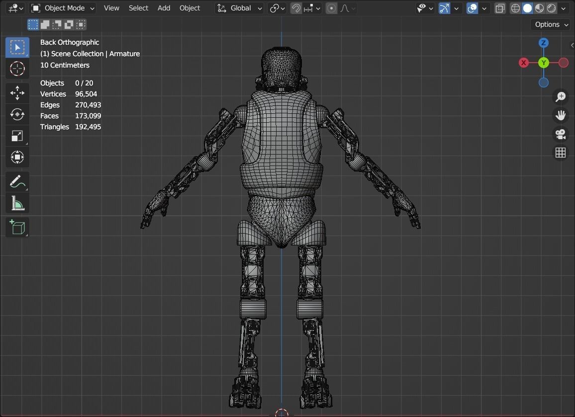 Military robot guard  Low-poly 3D model_21