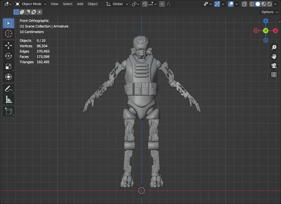 Military robot guard  Low-poly 3D model_18