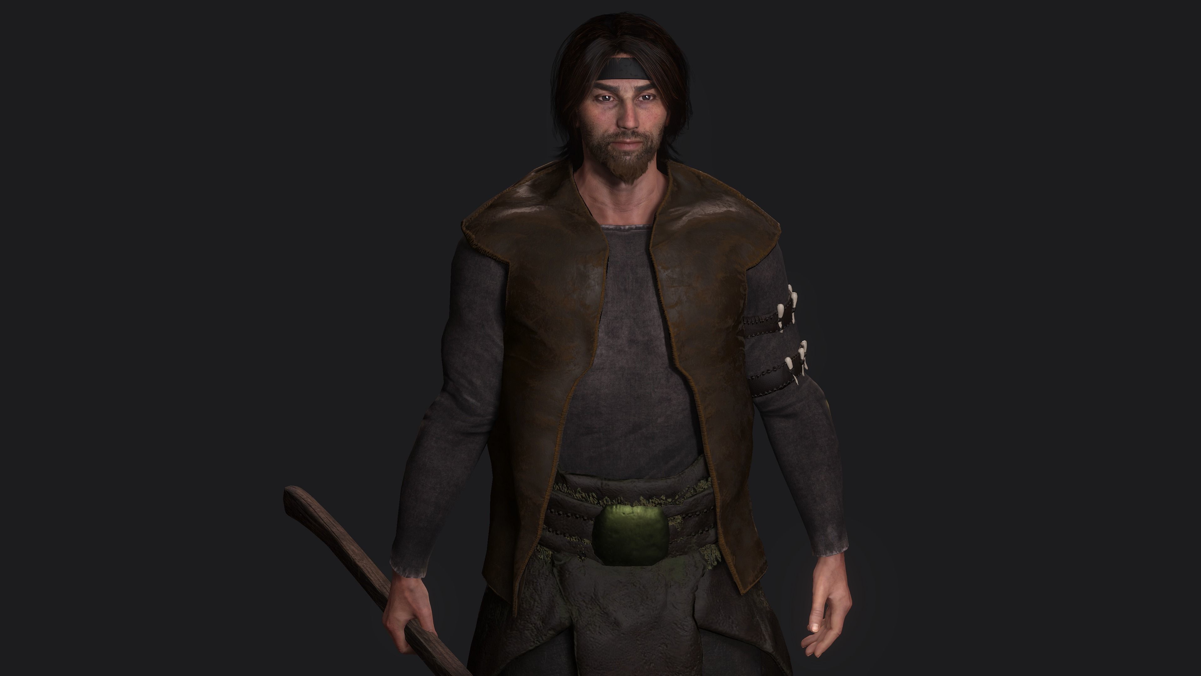 AAA 3D REALISTIC MALE CHARACTER - MEDIEVAL MUSCULAR MAN 02 Low-poly 3D model_4