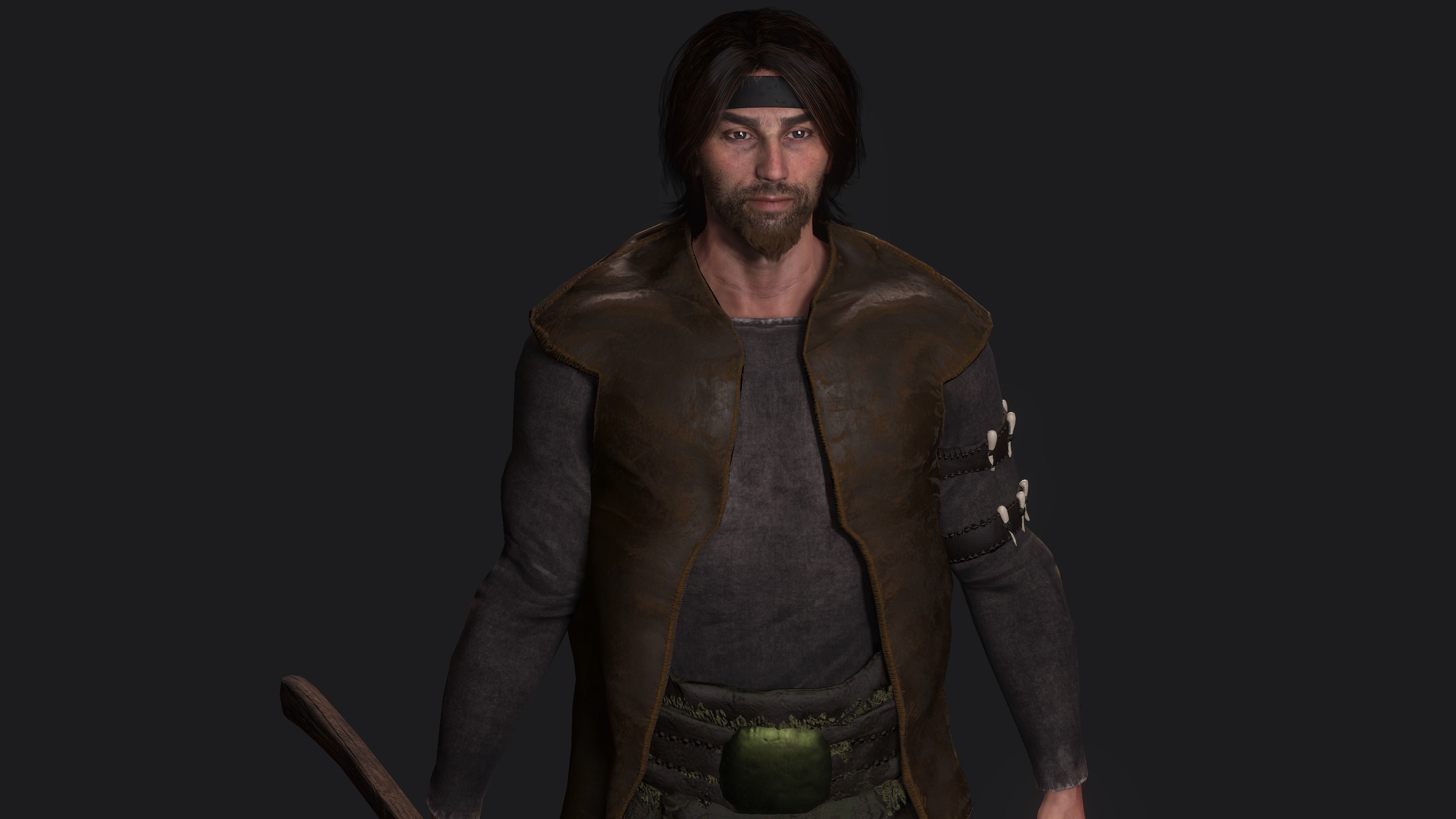 AAA 3D REALISTIC MALE CHARACTER - MEDIEVAL MUSCULAR MAN 02 Low-poly 3D model_5