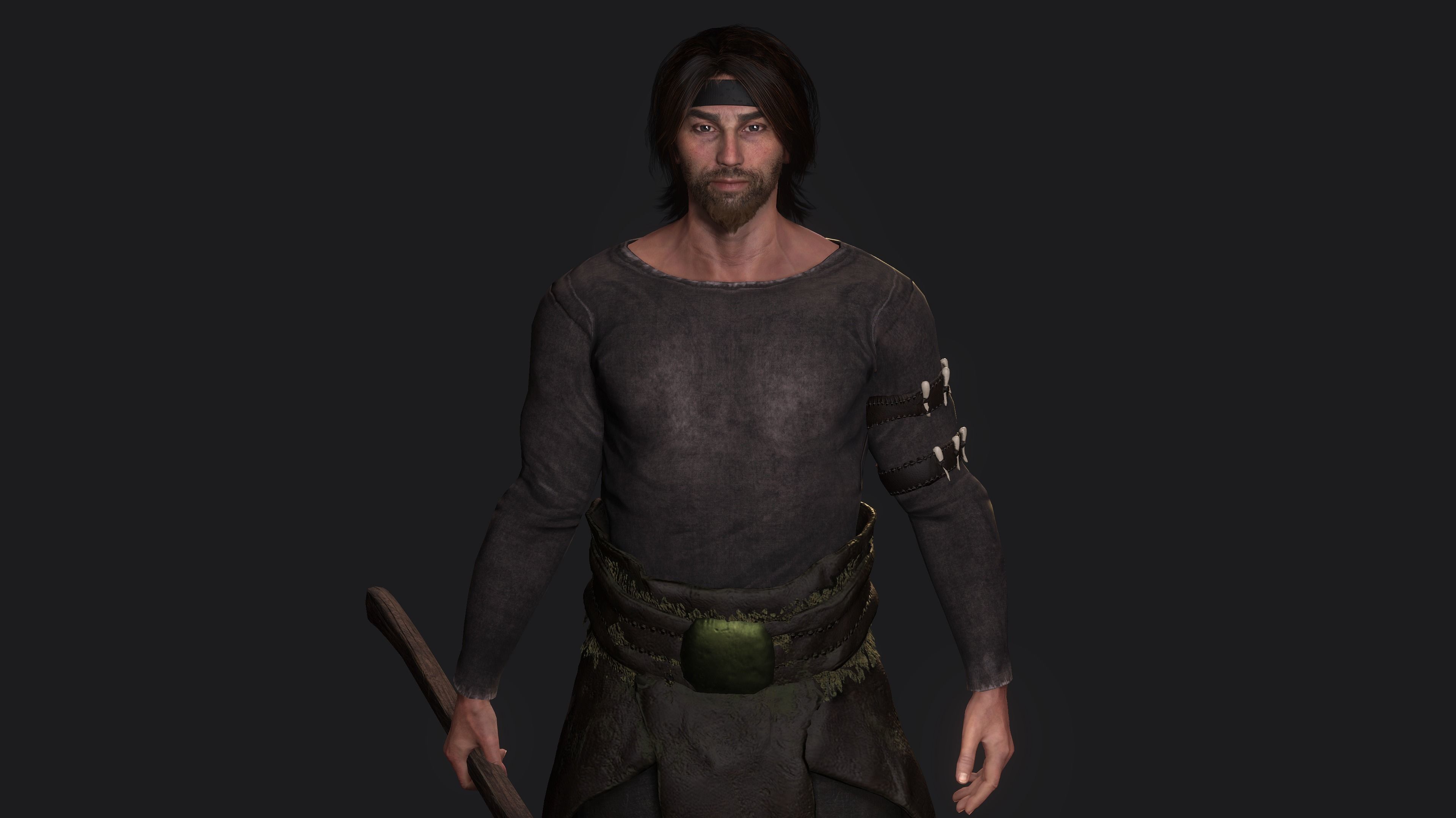 AAA 3D REALISTIC MALE CHARACTER - MEDIEVAL MUSCULAR MAN 02 Low-poly 3D model_11