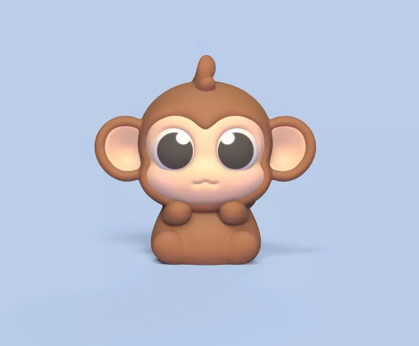 Monkey Big Eyes 3D print model_0