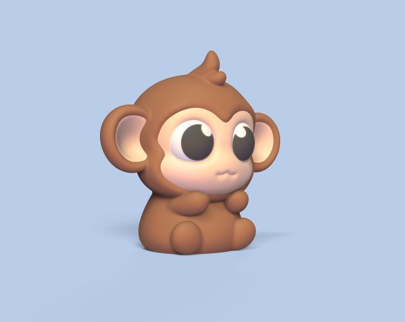 Monkey Big Eyes 3D print model_1
