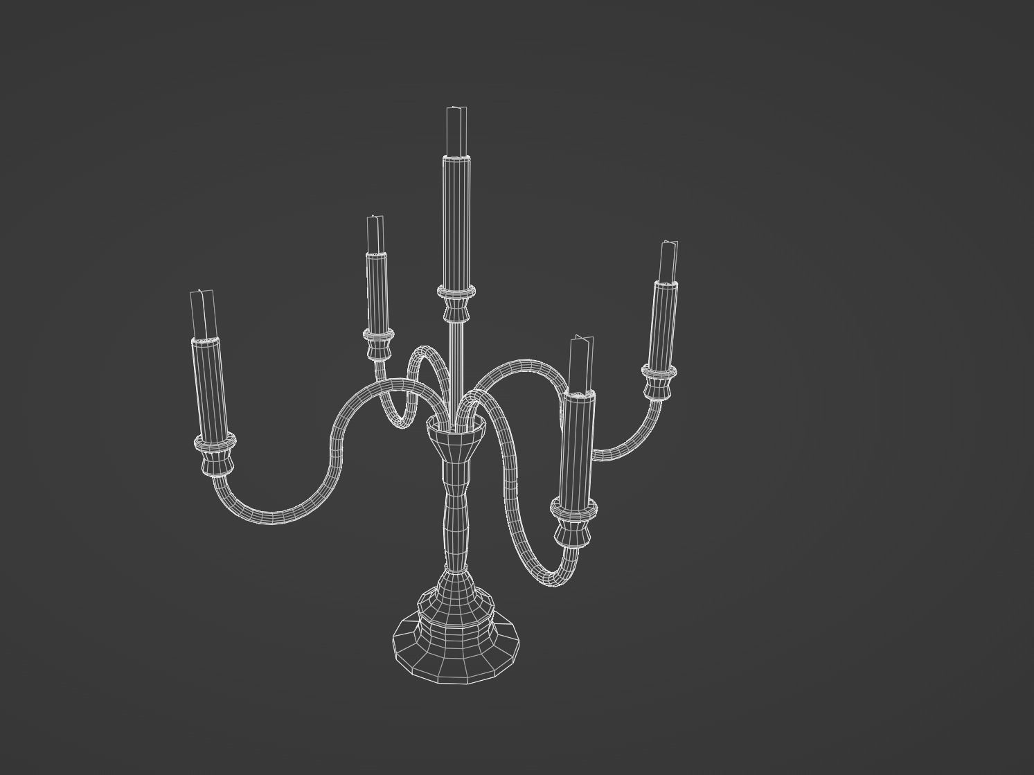 Candelabra Low-poly 3D model_10
