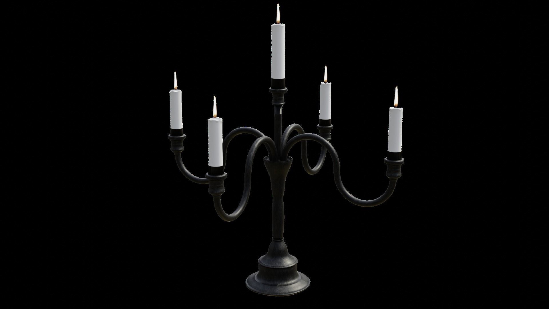 Candelabra Low-poly 3D model_2