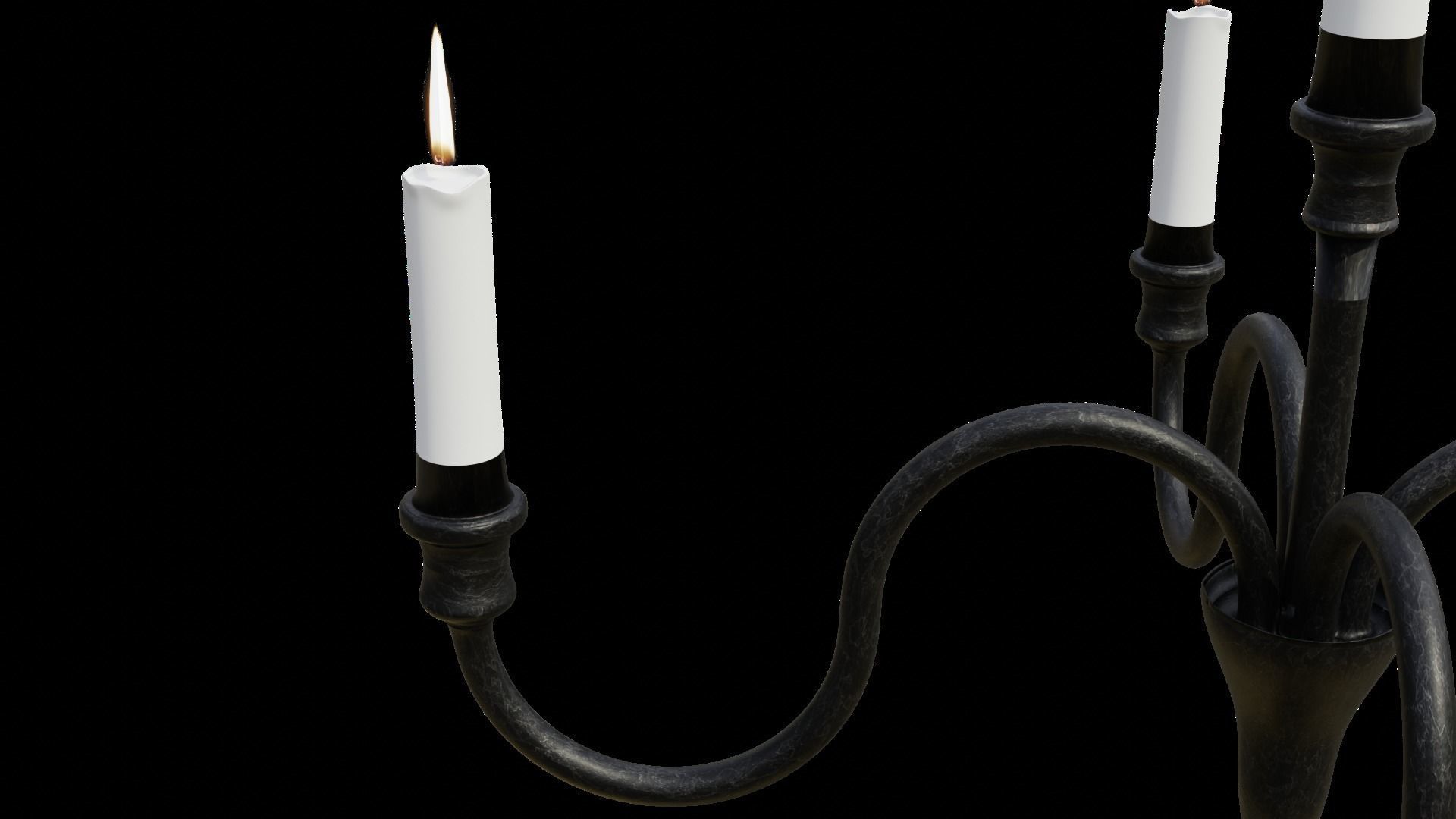 Candelabra Low-poly 3D model_3