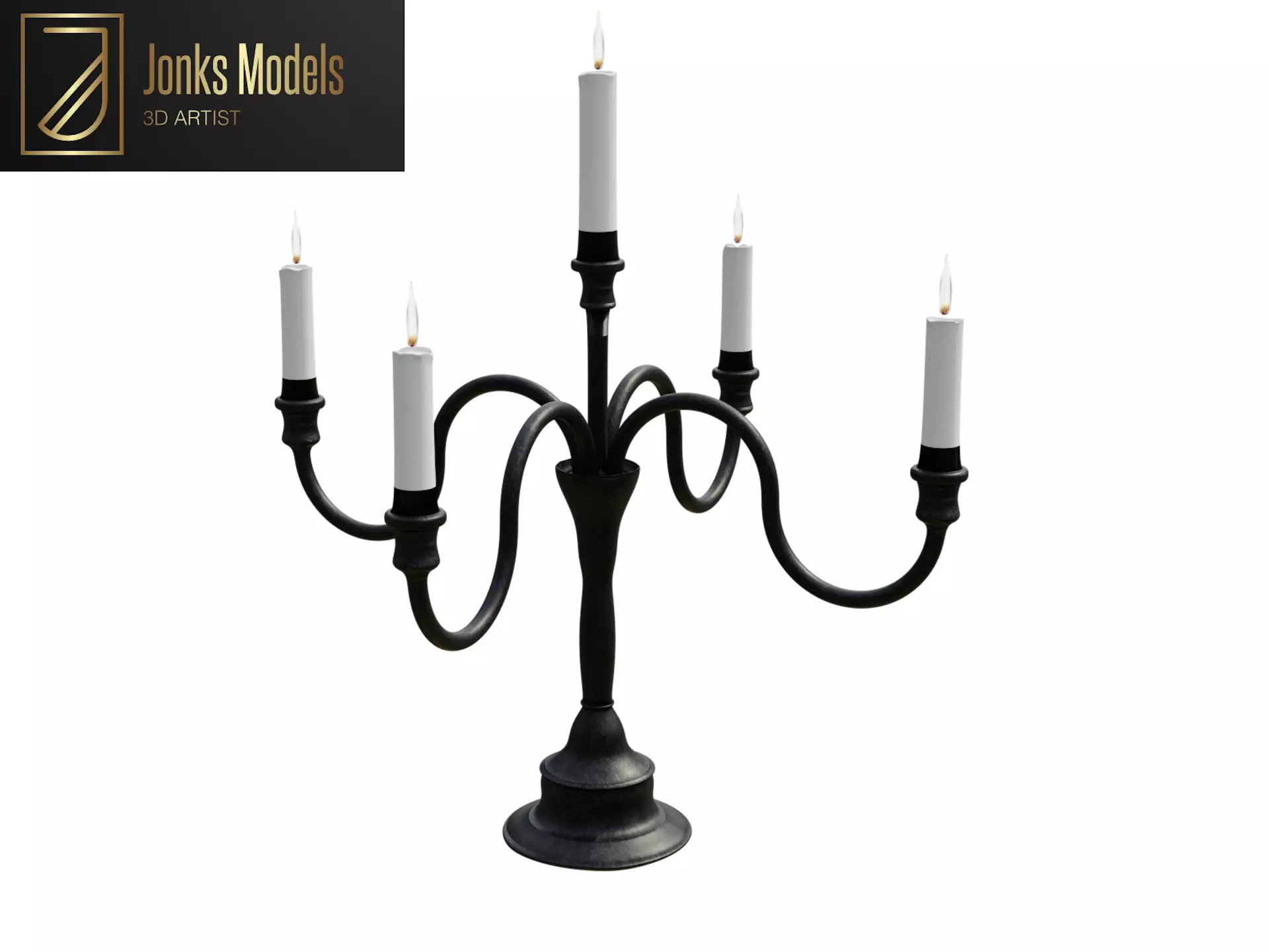 Candelabra Low-poly 3D model_0
