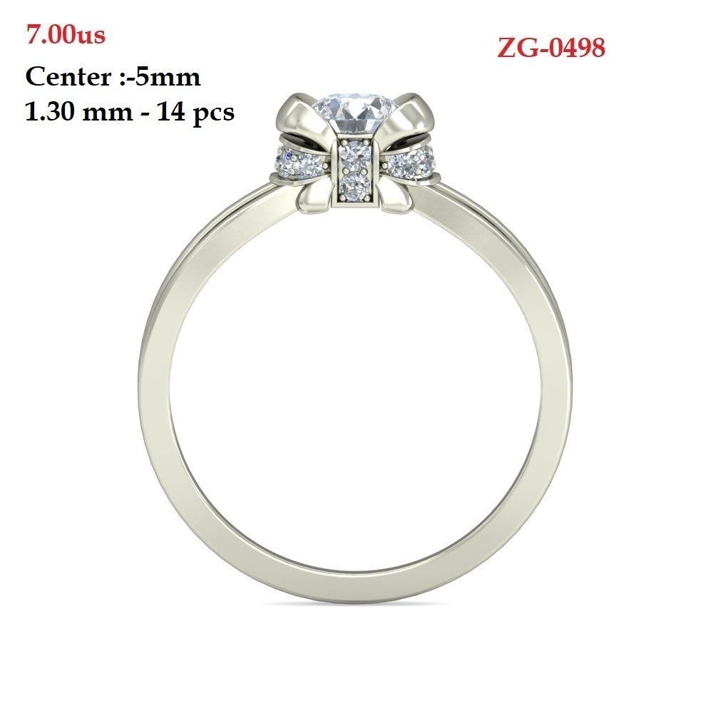 Solitaire Engagement Ring 3D print model_2