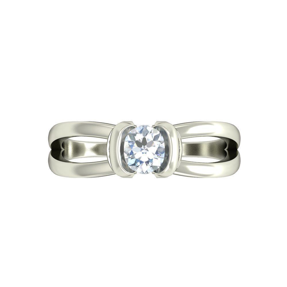 Solitaire Engagement Ring 3D print model_1