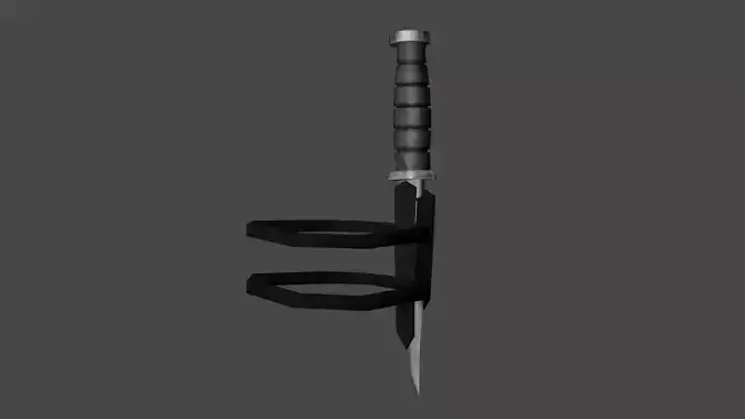 Low Poly Knife With Holster
