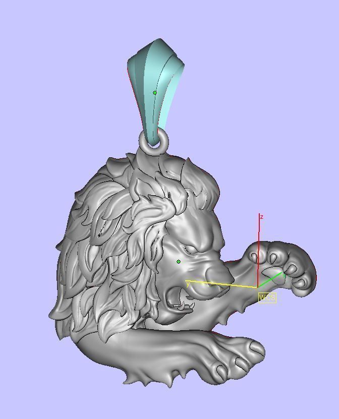 Lion pendant 3D print model_3