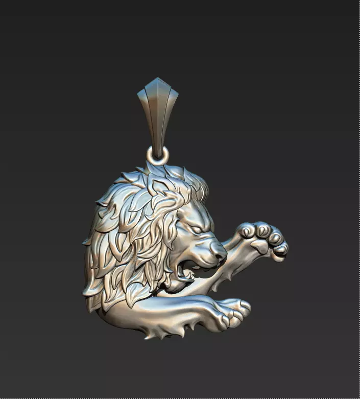 Lion pendant 3D print model_0
