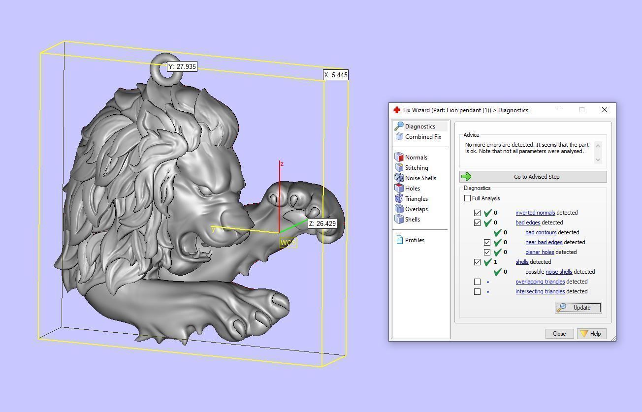 Lion pendant 3D print model_6