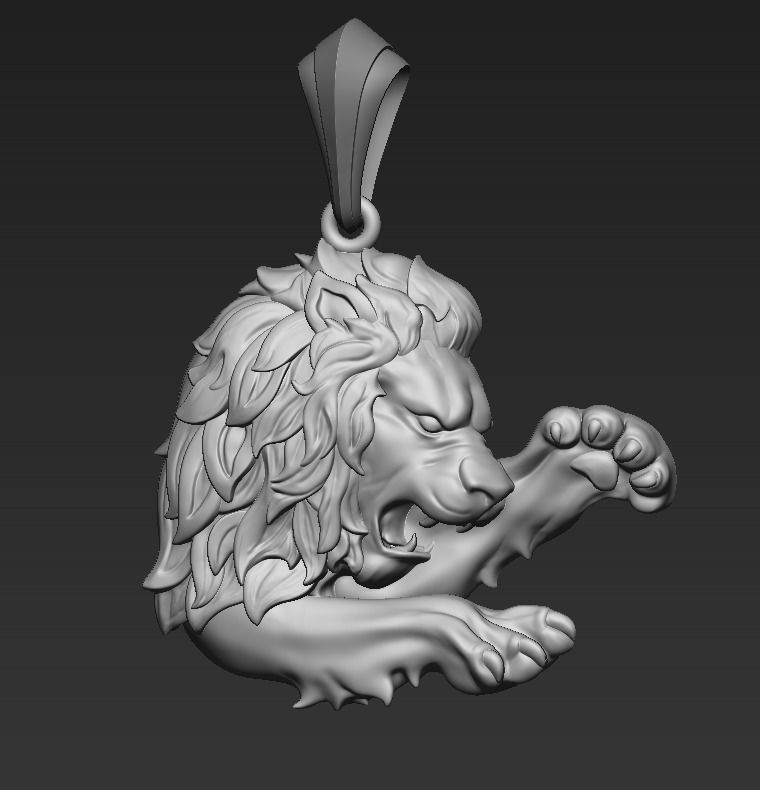 Lion pendant 3D print model_1