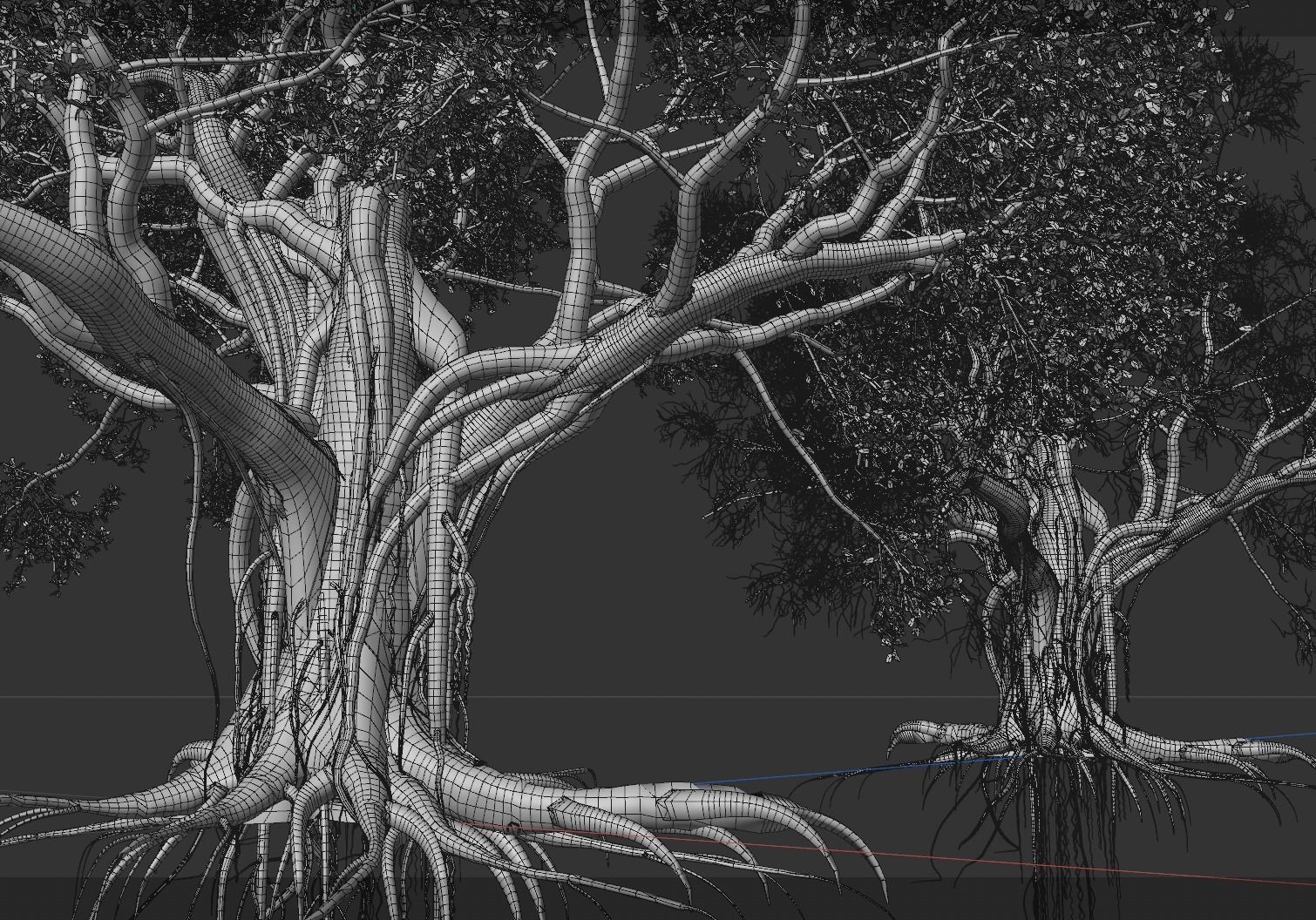 High quality Large banyan tree 11 3D model_6