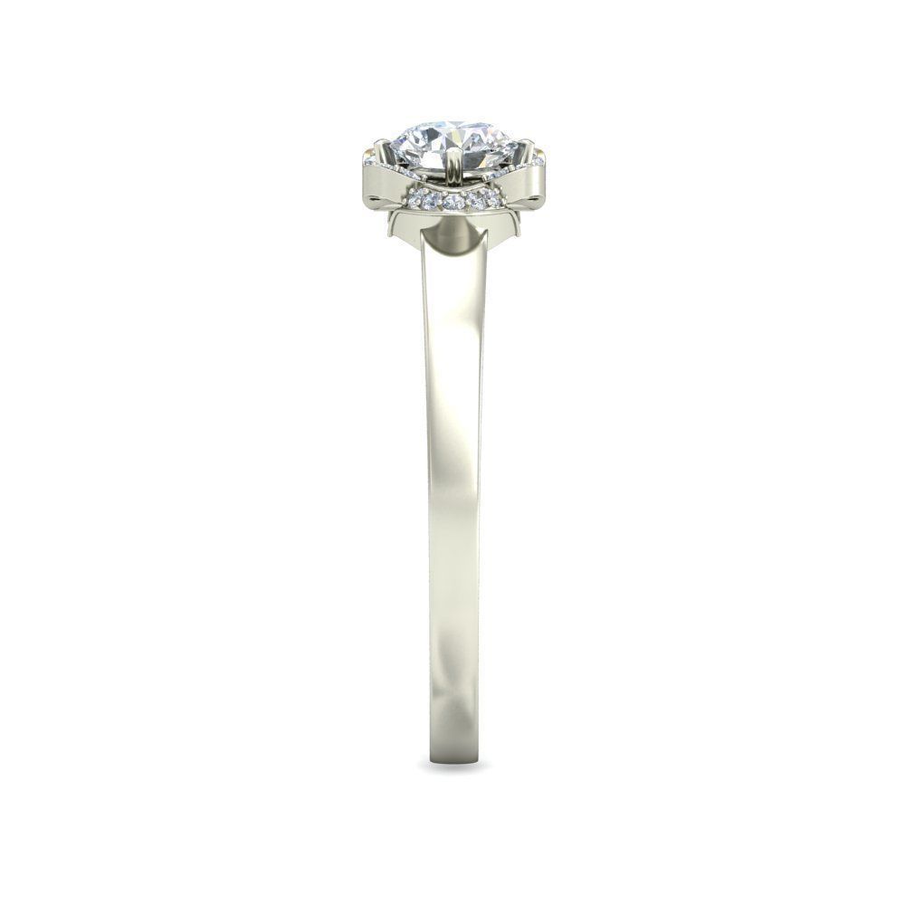 Solitaire Engagement Art Deco Ring 3D print model_3