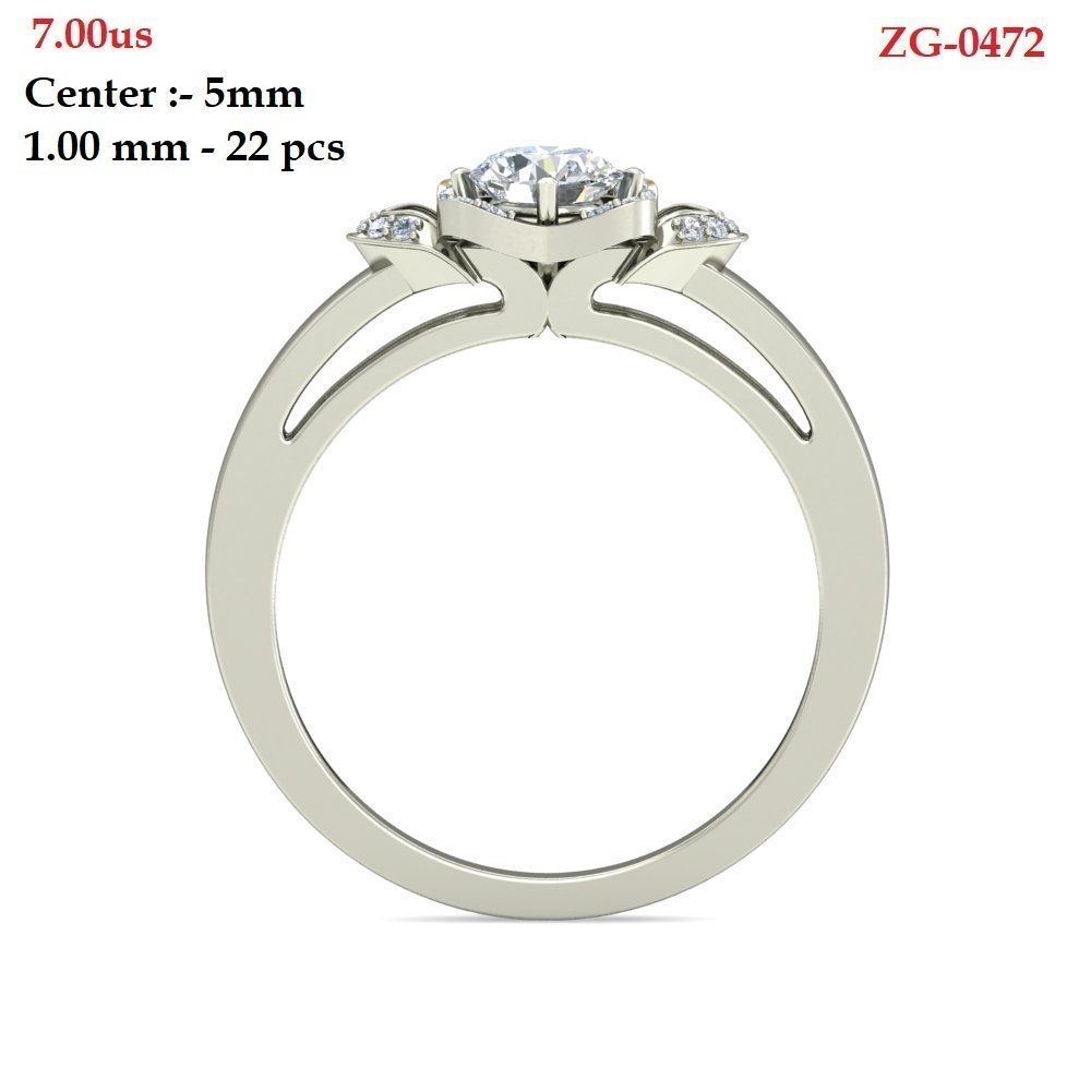 Solitaire Engagement Art Deco Ring 3D print model_2