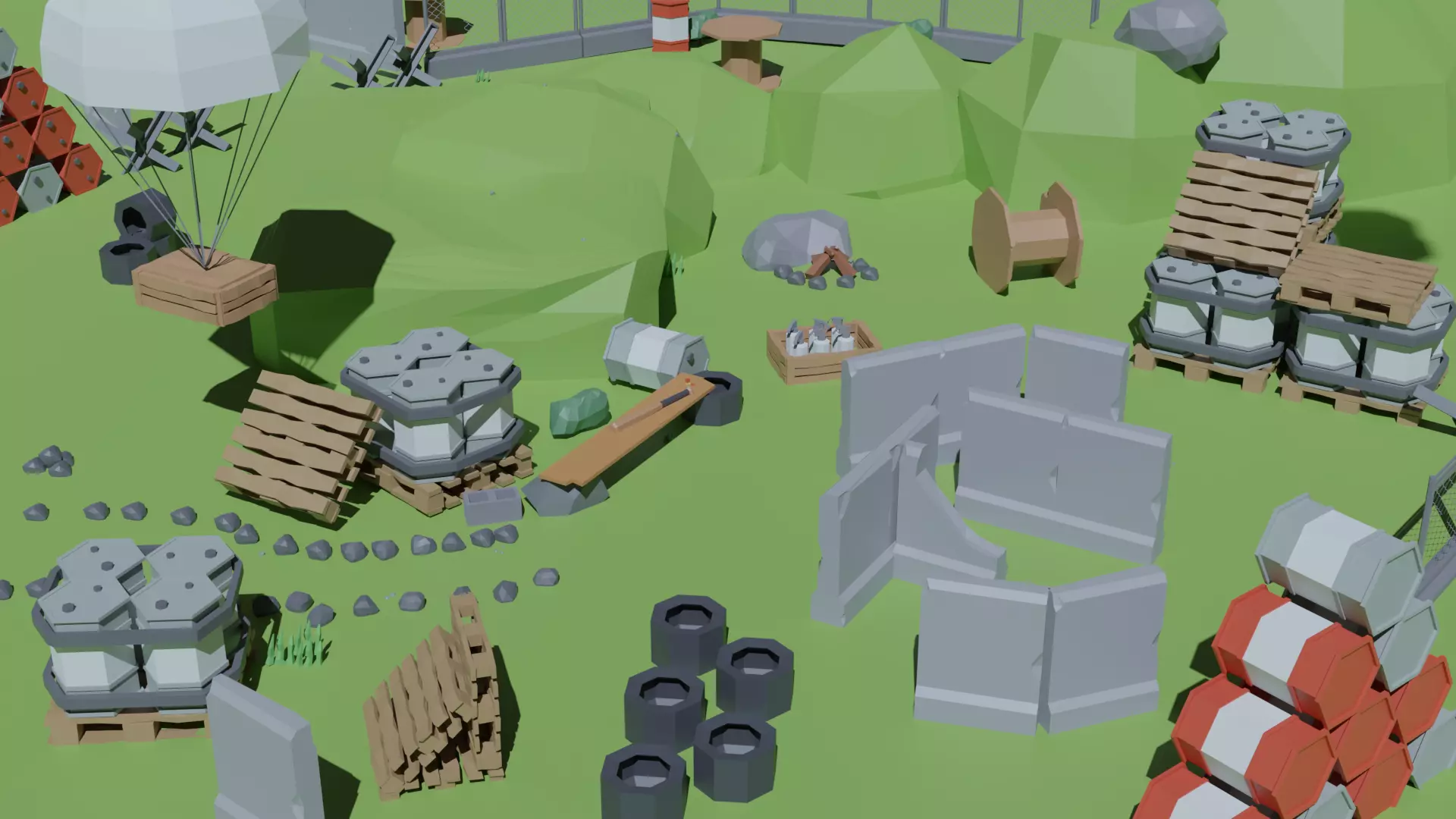 Low-poly environment pack Low-poly 3D model_0