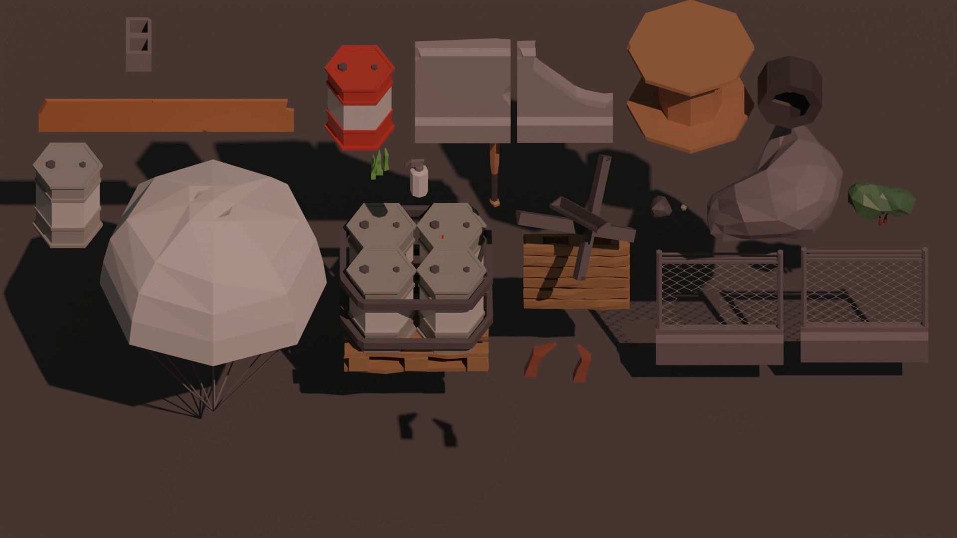 Low-poly environment pack Low-poly 3D model_5