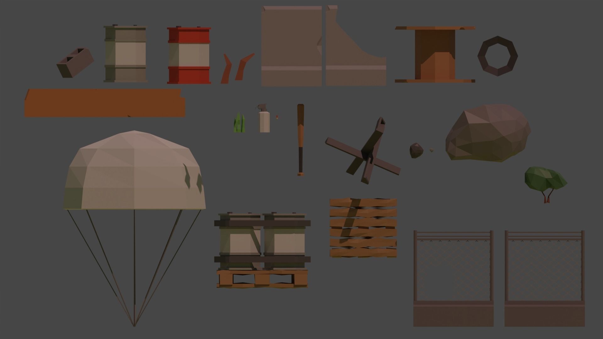Low-poly environment pack Low-poly 3D model_3