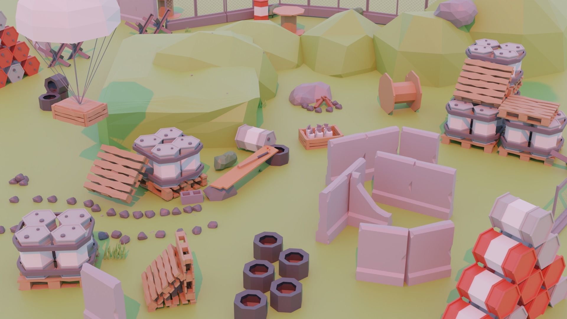 Low-poly environment pack Low-poly 3D model_1