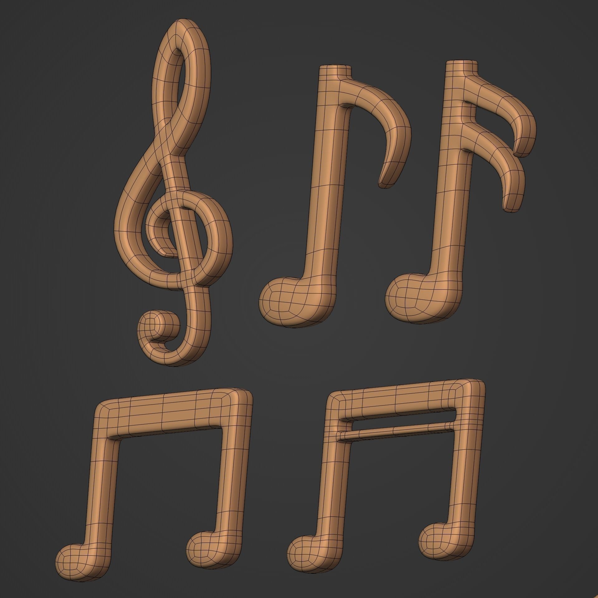 Cartoon Music Pack Low-poly 3D model_8