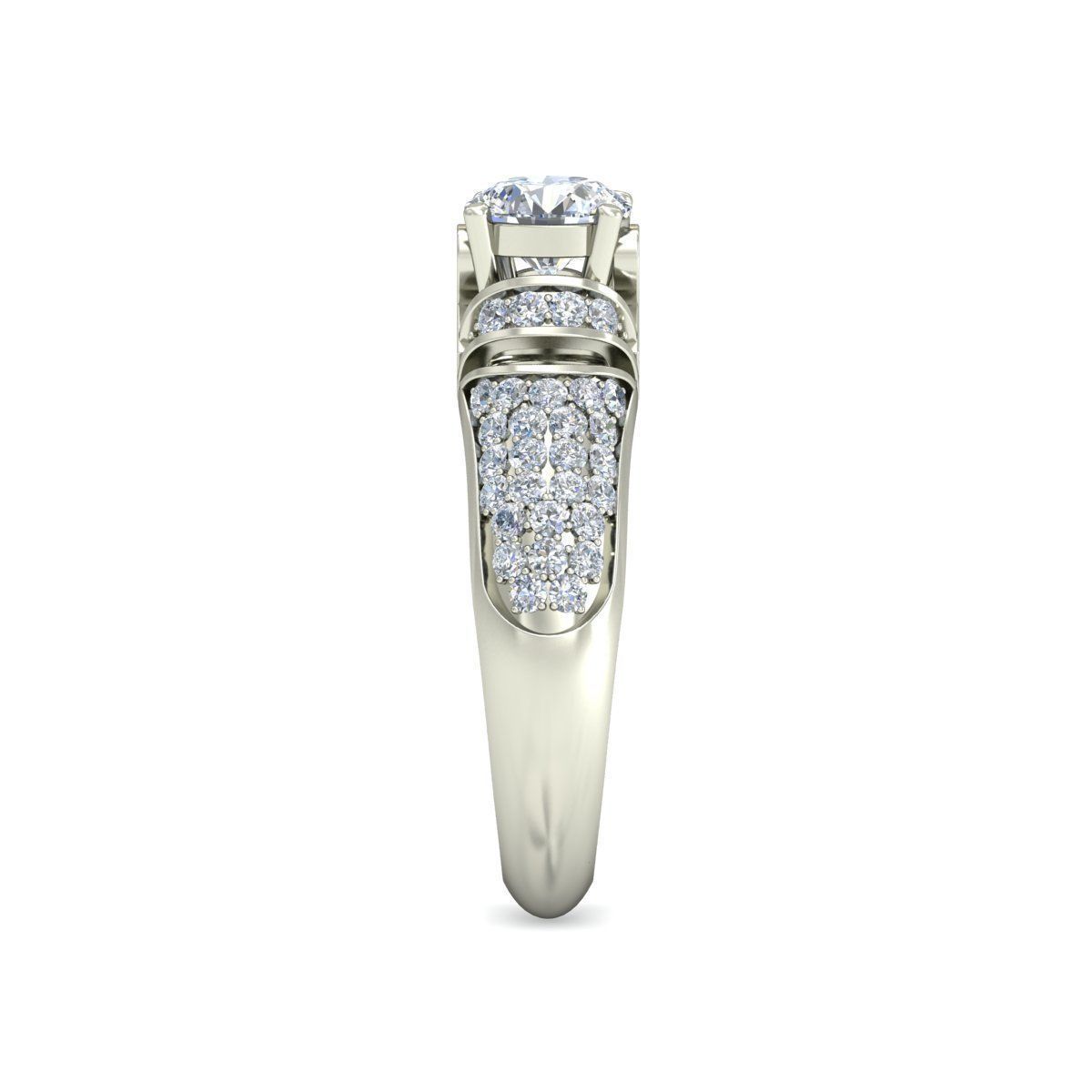 Solitaire Engagement Art Deco Ring 3D print model_4
