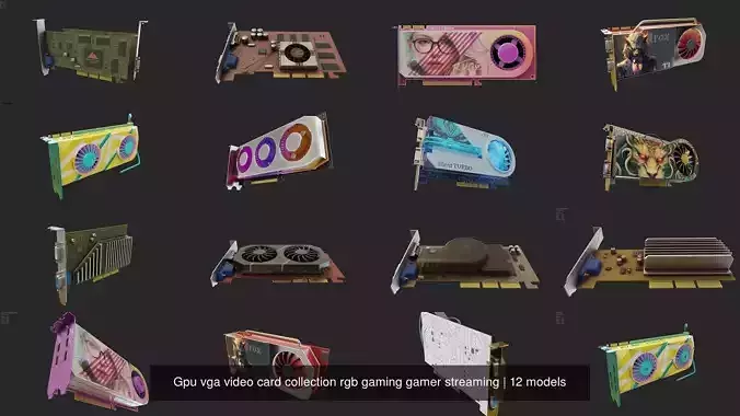 Gpu vga video card collection rgb gaming gamer streaming 