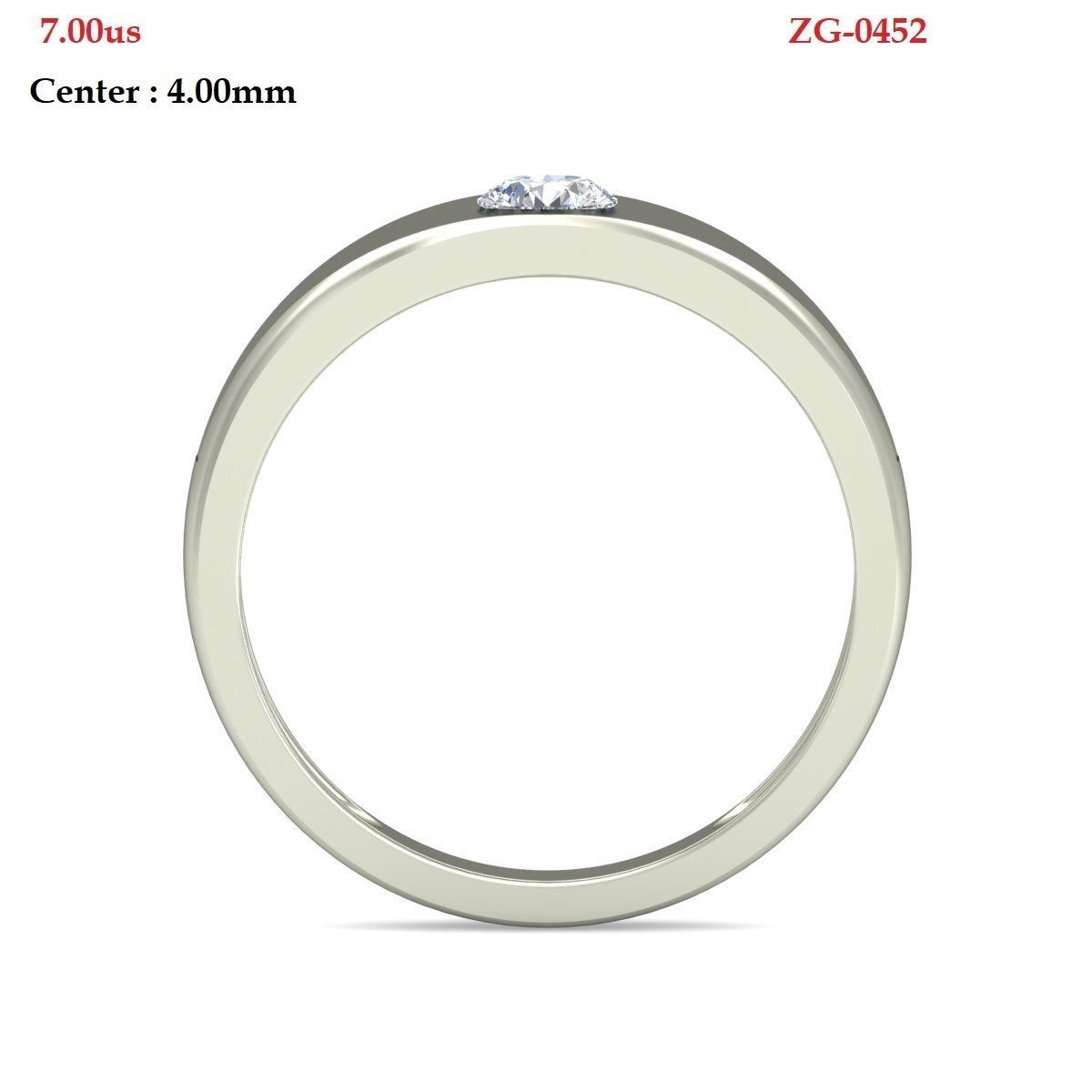 Single stone Ring 3D print model_3