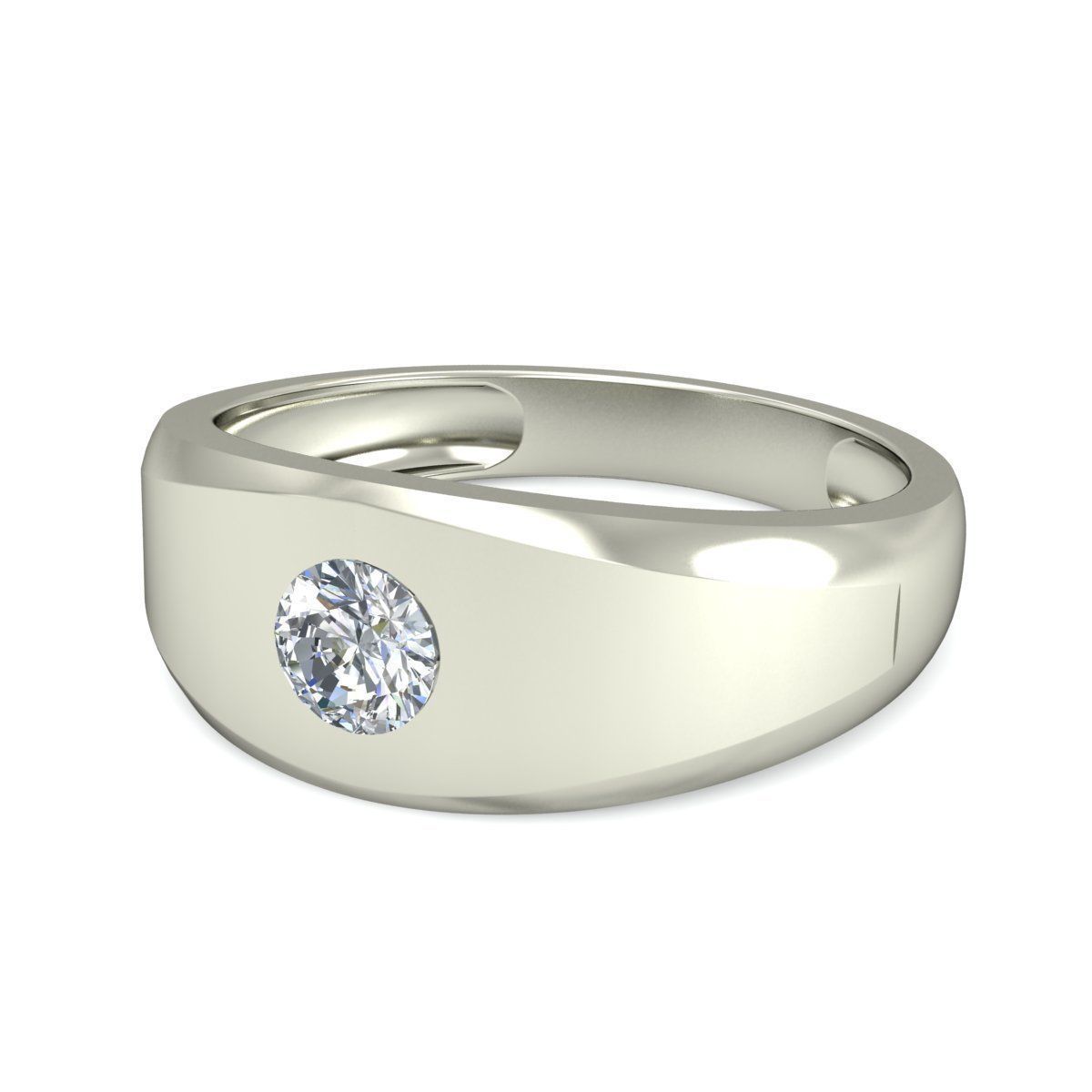Single stone Ring 3D print model_1