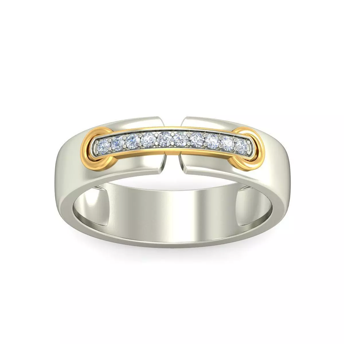 Solitaire Engagement band 3D print model