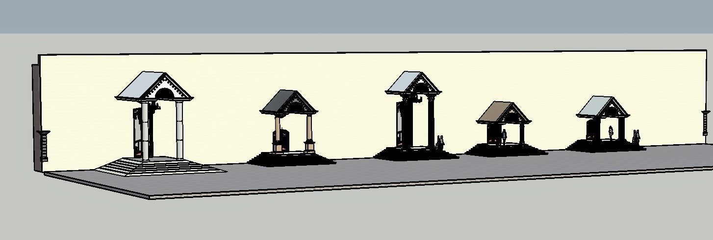 Classical Entrance and Revit Colum family  Low-poly 3D model_4