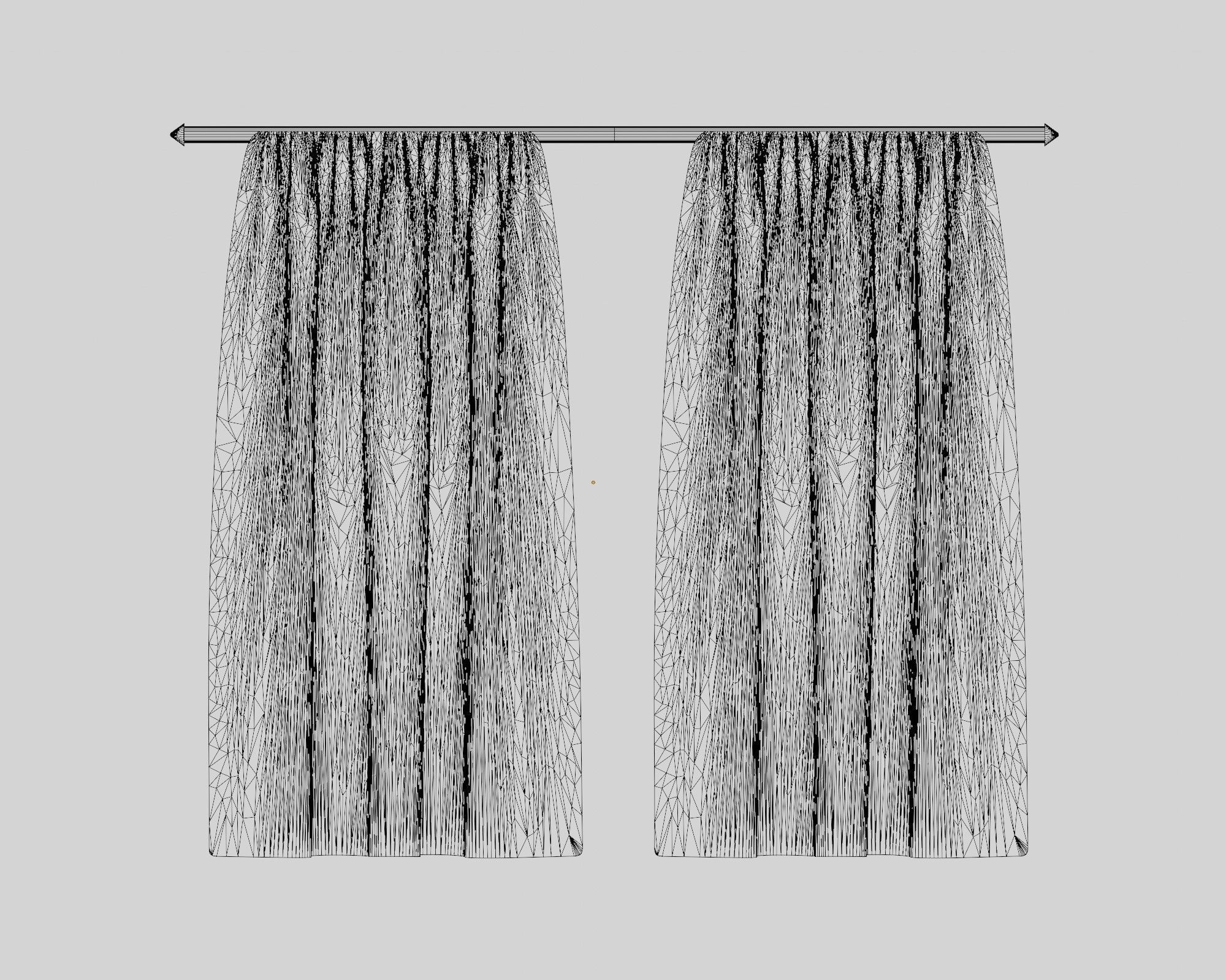 Curtain 3d model Low-poly 3D model_2