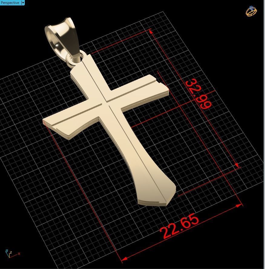Jesus Cross D34 3D print model_1