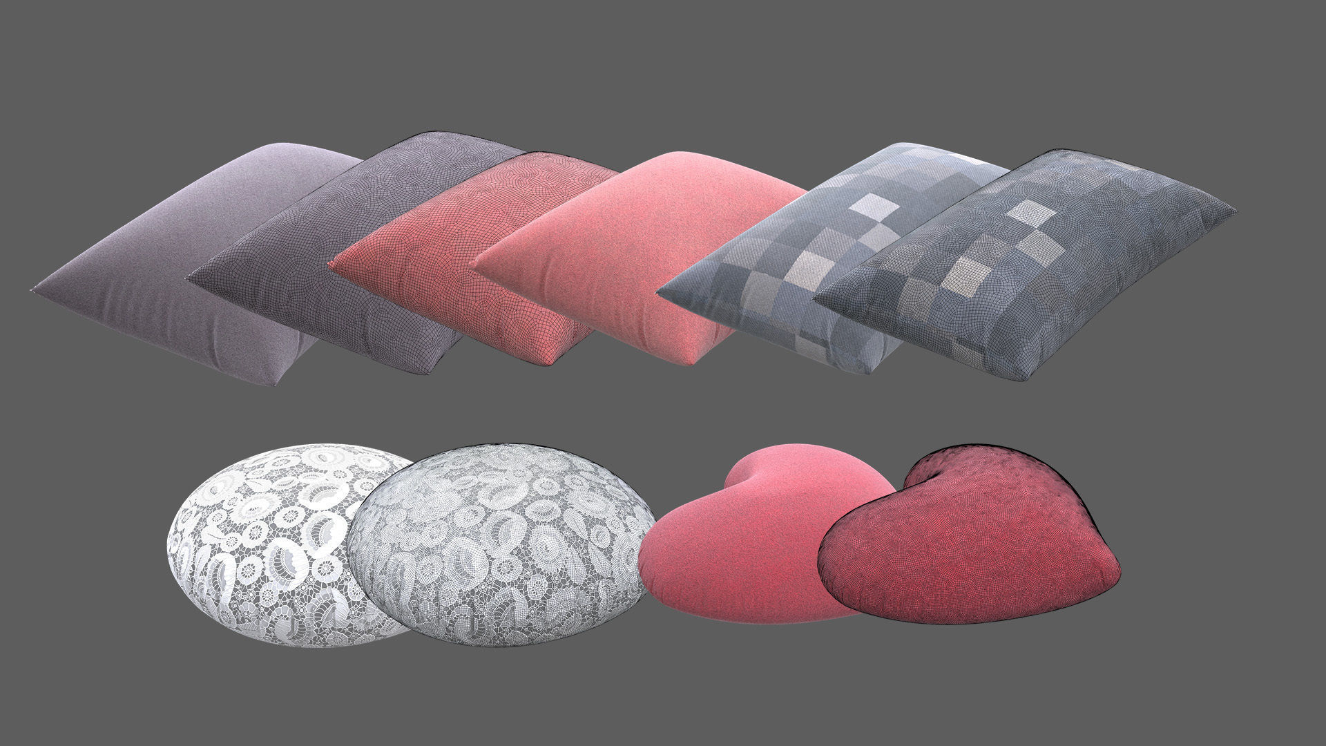 20 Pillows 3D model_2