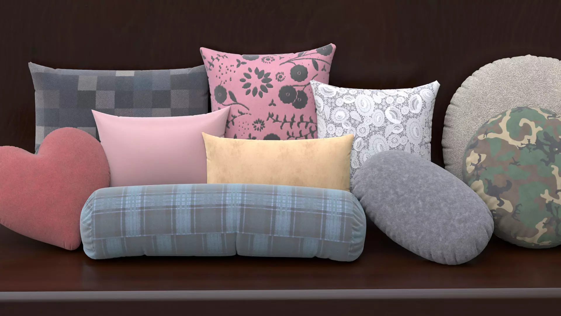20 Pillows 3D model_0