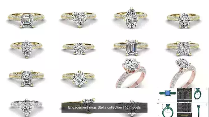 Engagement rings Stella all shapes Collection 
