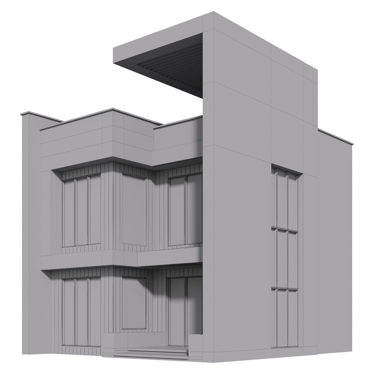 Villa Building 02 3D model_3