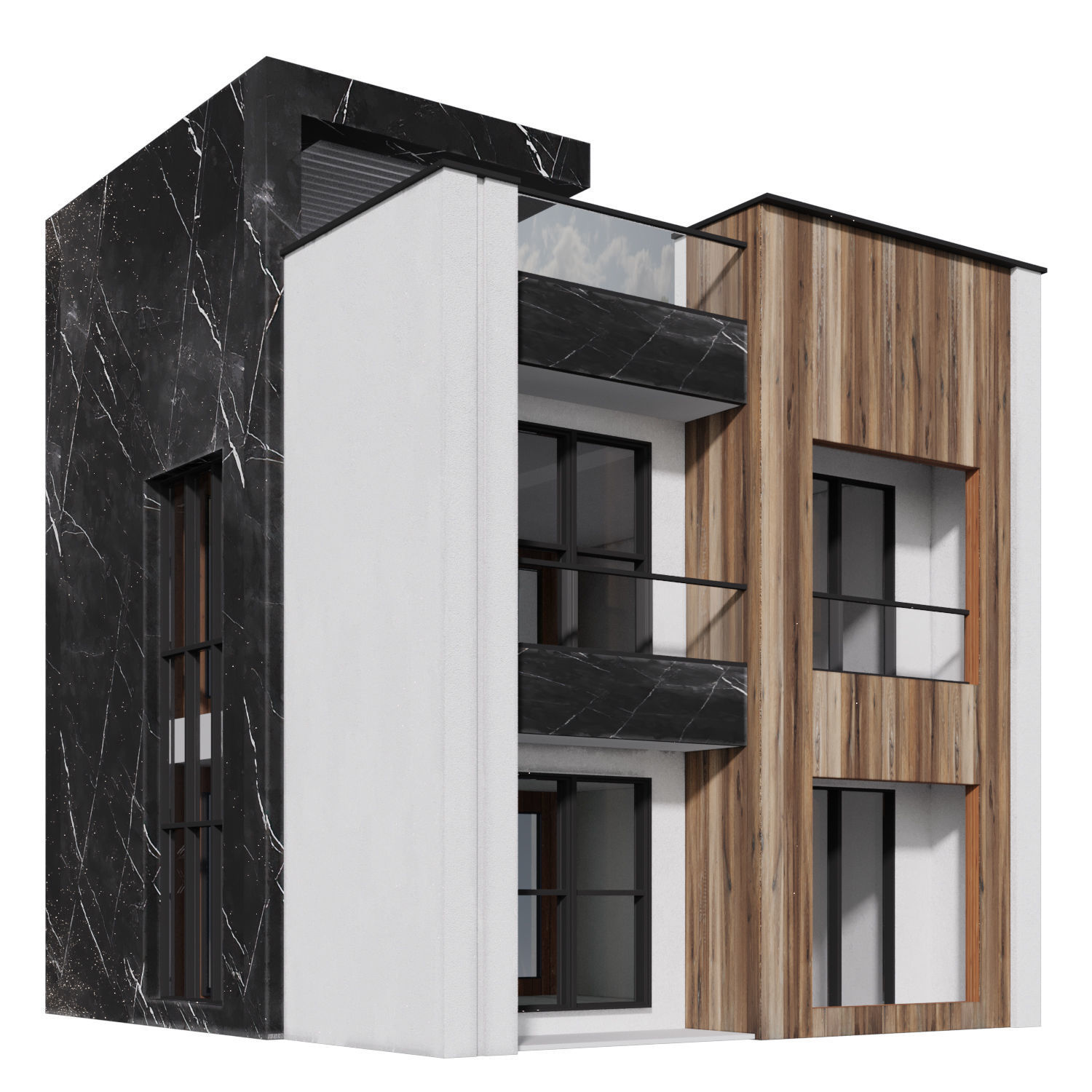 Villa Building 02 3D model_2