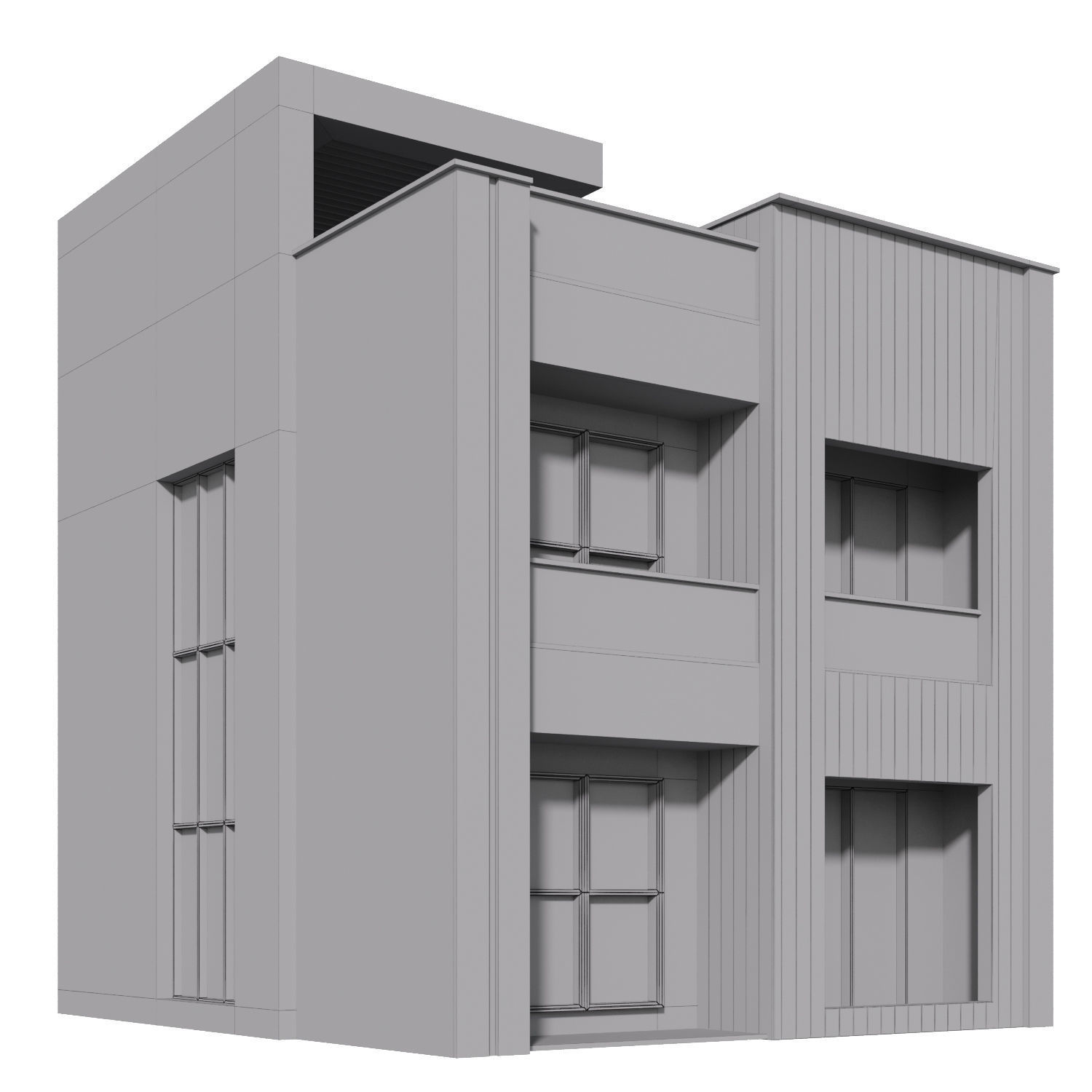 Villa Building 02 3D model_4