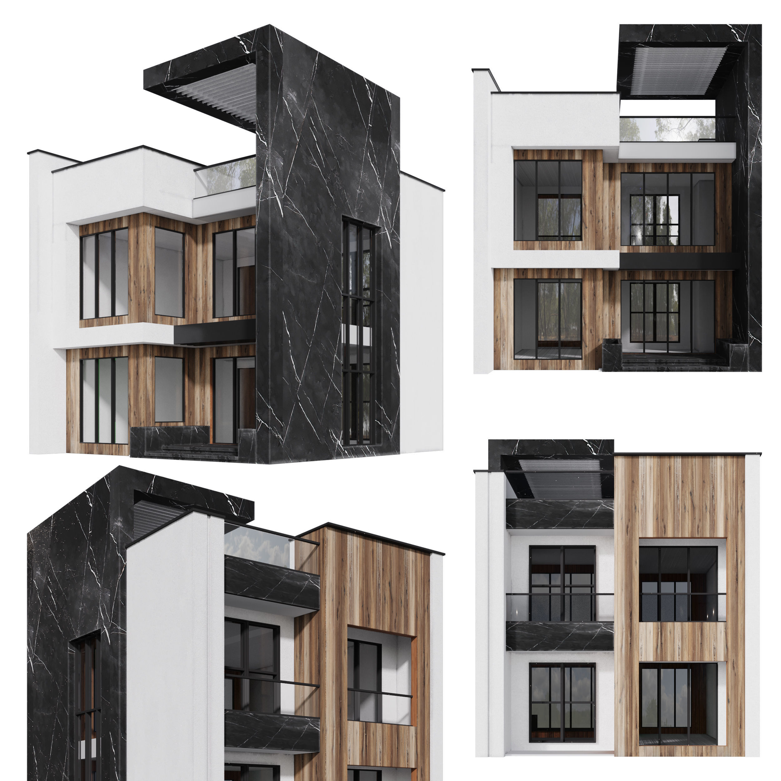Villa Building 02 3D model_5