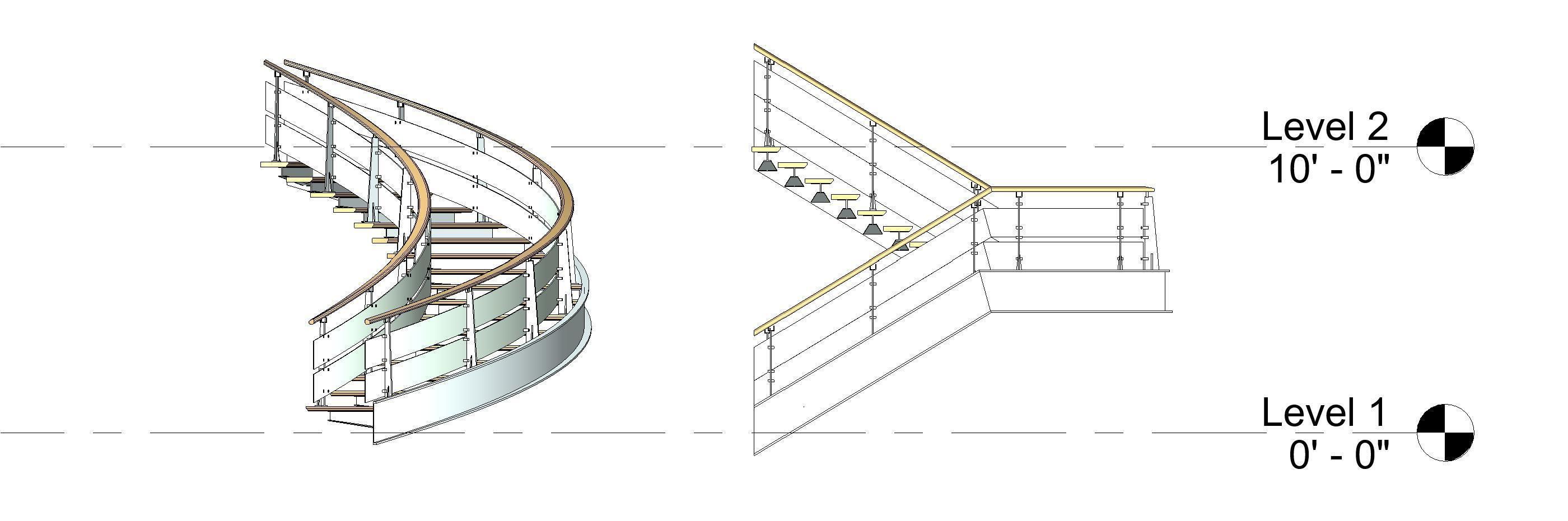 Wood-Metal Stairs 2 3D model_7